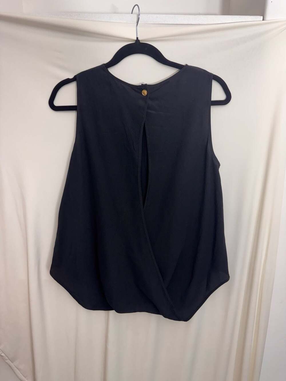 Gianni Versace Black Asymmetric Draped Wrap Sleeveless Medusa